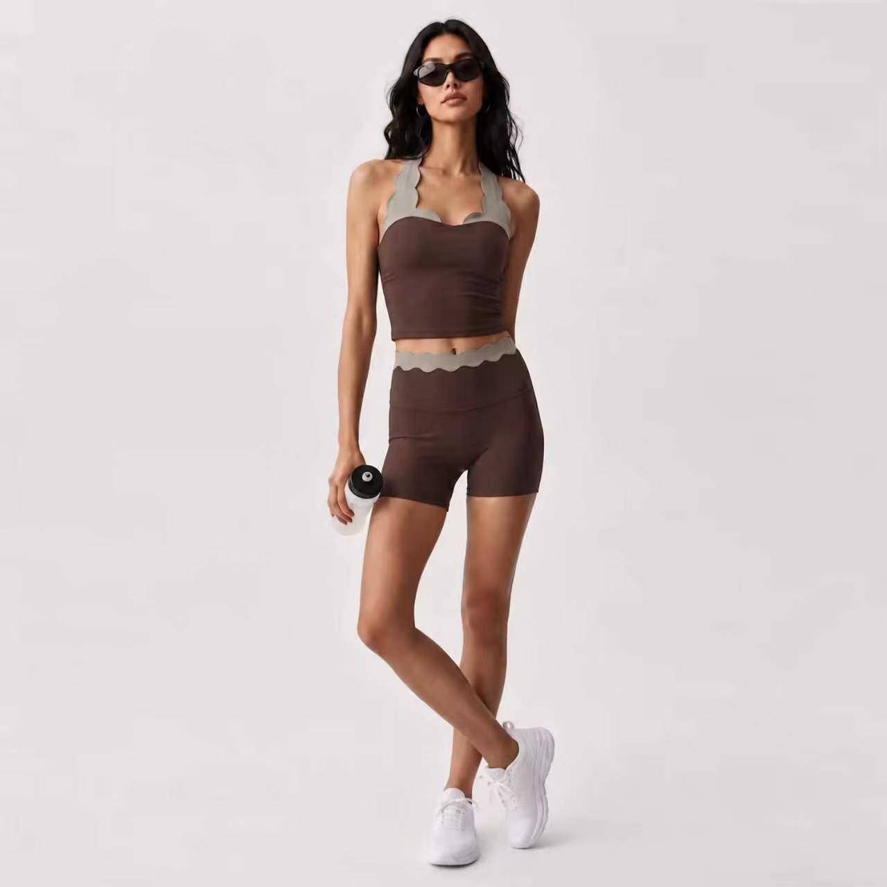 Women 2‑Piece Yoga Outfit Two‑ - Lace Bralette Set review and price