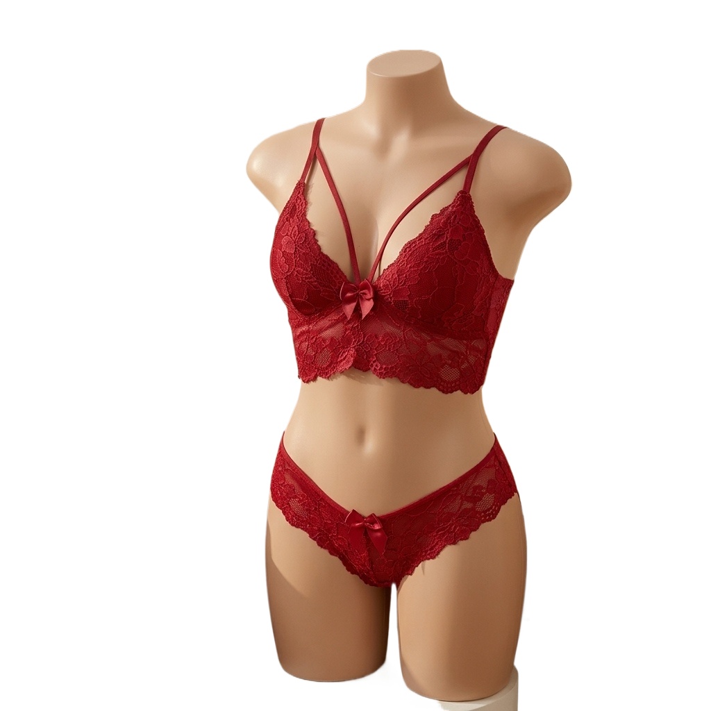Floral Lace Two Piece Underwea - Lace Bralette Set review and price